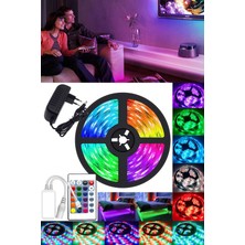 Techno Station Animasyonlu Tak Çalıştır Kumandalı Trafolu Rgb Şerit Işık Aydınlatma 5 mt Şerit LED