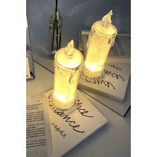 Techno Station Dekor Plastik LED Mum 8  cm  1 Adet Pilli