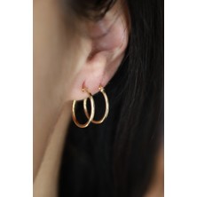 Yenigün Kuyumculuk 14 Ayar Altın Bombeli Halka Küpe