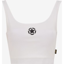 Jeep Baskılı Kırık Beyaz Kadın Sporcu Büstiyer J5SL-TST7028