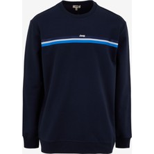 Jeep Jeep Bisiklet Yaka Baskılı Lacivert Erkek SweatShirt J5SM-SWT7230