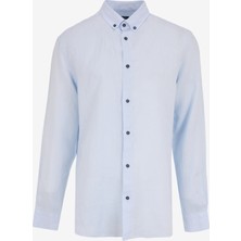 Fabrika Comfort Regular Fit Düğmeli Yaka Düz Mavi Erkek Gömlek FC5SM-GML 2542