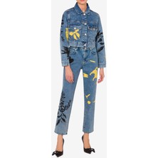 Moschino Jeans Mavi Kadın Denim Ceket A0501-2282