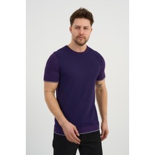 Alexander Gardi ALEXANDERGARDI Bisiklet Yaka Kolları Şeritli Triko T-shirt (1243)