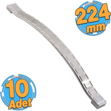 Badem10 10 Adet Akasya Metal Mobilya Mutfak Dolabı Çekmece Kapı Dolap Kulpu Krom (224 Mm-22.4 cm) Kulp