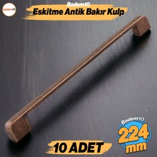 Badem10 Radus 10 Adet Antik Bakır Metal Kulp 224 mm Mobilya Çekmece Mutfak Dolabı Dolap Kulpları