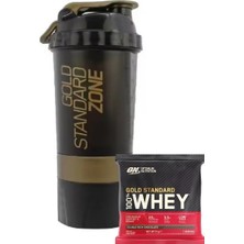 Gold Standard Shaker 500ML Protein Karıştırıcı Şişe Spor Için Pratik ve Dayanıklı -  Whey Gold Standard Çikolata Aromalı Şase 31G 1 Servis