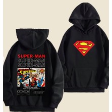 Superman Hoodie Siyah Sweatshirt