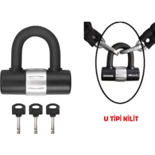 Merpa Motosiklet Kesilmez Çelik U Tipi Bar Disk Kilidi 16MM Kalınlıkla Güven Verir