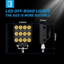 Dekohop Off Road Çalışma Lambası ve Sis Farı 4 Inç Selamlamalı Çakar Ikaz Gündüz LED Drl 2 Mod 12/24 V