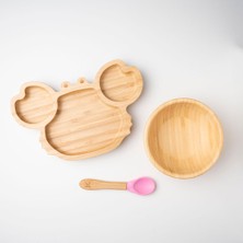 Mirabambino Yengeç Bambu Tabak Seti Pembe