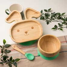 Mirabambino Tavşan Bambu Tabak Seti Mavi