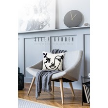 Sleep garden kadın yüzü siyah punch kırlent 45x45