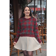 Aska Butik Ithal Lüx Seri  Bordo Kazak