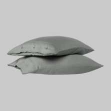 Sarev monochrome  pamuk saten yastık kılıfı gray