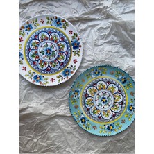 Dekoratif Duvar Tabağı Mutfak Bahçe Balkon Süsü Desenli Çiçekli Renkli Mandala Etnik Tabak No:29