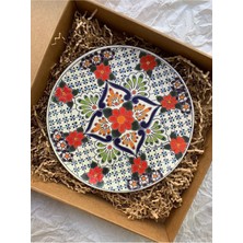 Unique Florya Dekoratif Duvar Tabağı Mutfak Bahçe Balkon Süsü Desenli Çiçekli Renkli Mandala Etnik Tabak No:36