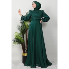 Giza Store Zambak Ipek Abiye Zümrüt