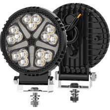 Dekohop Off Road Çalışma Lambası ve Sis Farı 4 Inç Selamlamalı Çakar Ikaz Gündüz LED Drl 2 Mod 12/24 V