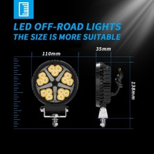 Dekohop Off Road Çalışma Lambası ve Sis Farı 4 Inç Selamlamalı Çakar Ikaz Gündüz LED Drl 2 Mod 12/24 V