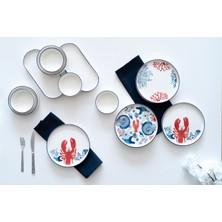 Kevin Seramik Hand Made 14 Parça 6 Kişilik Mercan Kahvaltı Takımı