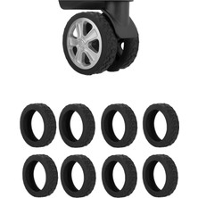Gaman Silikon Aşınmaya Dayanıklı Ses Önleyici Bavul Tekerlek Kılıfı Tırtıklı Kalıp - 8 Adet