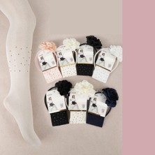 Damla Görünümlü Külotlu Çorap Kız Çocuk Taç Setli