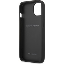 iPhone 13 Kılıf Ferrari Orjinal Lisanslı Pu Deri ve Karbon Dizayn Kapak Kırmızı