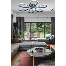 Legacy Sedef Modern Tasarım Yatak Odası - Salon - Mutfak Gri Renk Gün Işığı ve Beyaz LED Avize