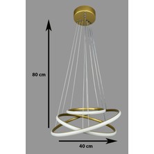 Legacy Rings Modern Tasarım Eskitme Renk - Yatak Odası - Salon - Çocuk Odası - Mutfak Beyaz LED 3 Lü Avize