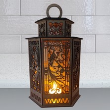 GülMzc Ahşap Dekoratif Fenerlik Mumluk (Tealight )