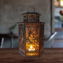 GülMzc Ahşap Dekoratif Fenerlik Mumluk (Tealight )
