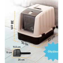 Flash Bazaar Comanchero Kapalı Kedi Tuvaleti Kürek  52 cm Uzunluk x 38 cm Genişlik x 38 cm Yükseklik