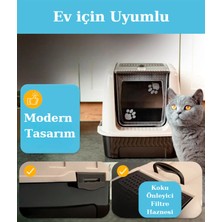 Flash Bazaar Comanchero Kapalı Kedi Tuvaleti Kürek  52 cm Uzunluk x 38 cm Genişlik x 38 cm Yükseklik