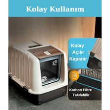 Flash Bazaar Comanchero Kapalı Kedi Tuvaleti Kürek  52 cm Uzunluk x 38 cm Genişlik x 38 cm Yükseklik