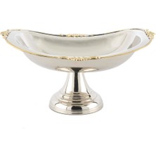 Mikasa Moor Gold Gümüş Ayaklı Gondol Tabak 28 x 20 x 14 cm