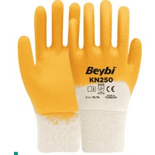 Beybi Kn250  Pamuk Nitril Eldiven Sarı No:10 288 Adet