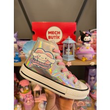 Mech Butik Cinnamoroll Kalp Baskılı Hologram Bilekli Fermuarlı Kaydırmaz Taban Ayakkabı Sneaker
