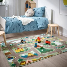 IKEA Vallaby Çocuk Halısı, Yeşil, 100 x 133 cm