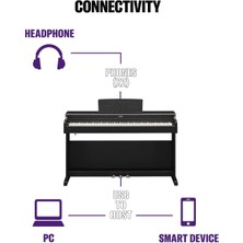Yamaha YDP105B Siyah Dijital Piyano (Tabure, Kulaklık, Piyano Metodu, Nota Oyun Kartları)