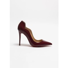 Hayy Shoes Capella – Mürdüm Rugan Stiletto Love  Deri Astarlı Topuklu Ayakkabı