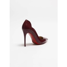 Hayy Shoes Capella – Mürdüm Rugan Stiletto Love  Deri Astarlı Topuklu Ayakkabı