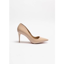 Hayy Shoes Sirius – Bej Rugan Stiletto  Deri Astarlı Topuklu Ayakkabı