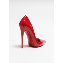 Hayy Shoes Sirius – Kırmızı Rugan Stiletto  Deri Astarlı Topuklu Ayakkabı