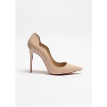 Hayy Shoes Capella – Bej Rugan Stiletto Love  Deri Astarlı Topuklu Ayakkabı