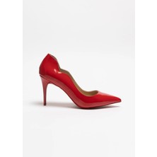 Hayy Shoes Capella – Kırmızı Rugan Stiletto Love  Deri Astarlı Topuklu Ayakkabı