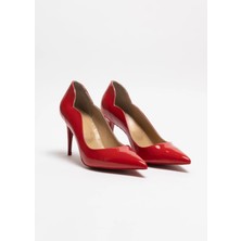 Hayy Shoes Capella – Kırmızı Rugan Stiletto Love  Deri Astarlı Topuklu Ayakkabı