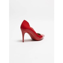 Hayy Shoes Capella – Kırmızı Rugan Stiletto Love  Deri Astarlı Topuklu Ayakkabı
