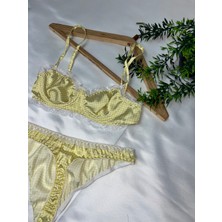 Perle Norie Ipeksi Saten Dantelli Bralet Iç Çamaşır Takımı (Sütyen-Tanga)