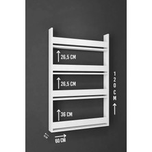 KACAR Montessori Çocuk Odası Kitaplığı Eğitici Kitaplık 4 Raflı Beyaz Kitaplık